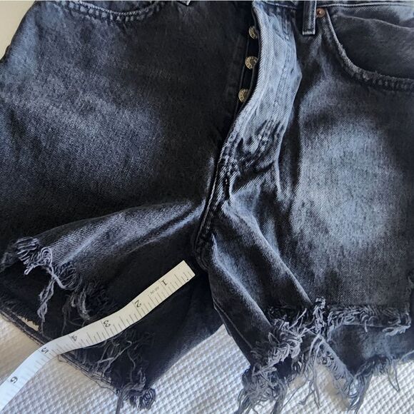 AGOLDE Women's Black Denim Shorts - Picture 6 of 8
